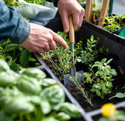 planting herbs